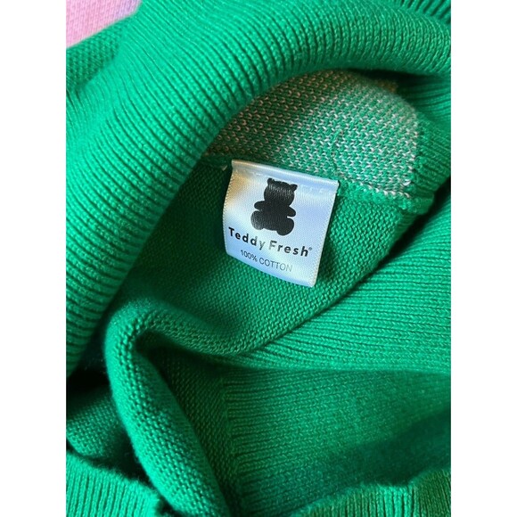 Teddy Fresh Revenge of the Ted Pullover Knit Sweater Crew Neck Black Mens S - Picture 4 of 4